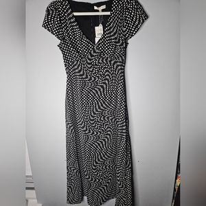 WAYF Black and White Polkadot Dress